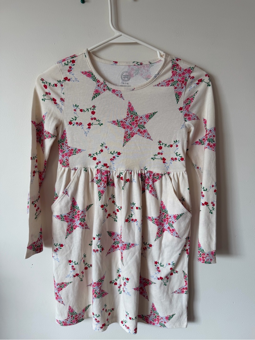 wonder nation Cream Dress with Pink Floral Stars
